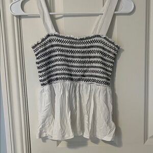 Black and White Peplum Tank